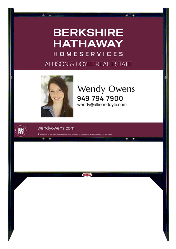 Angle Iron Frame and Agent Photo Sign Panel Unit, 24h x 30w, Steel