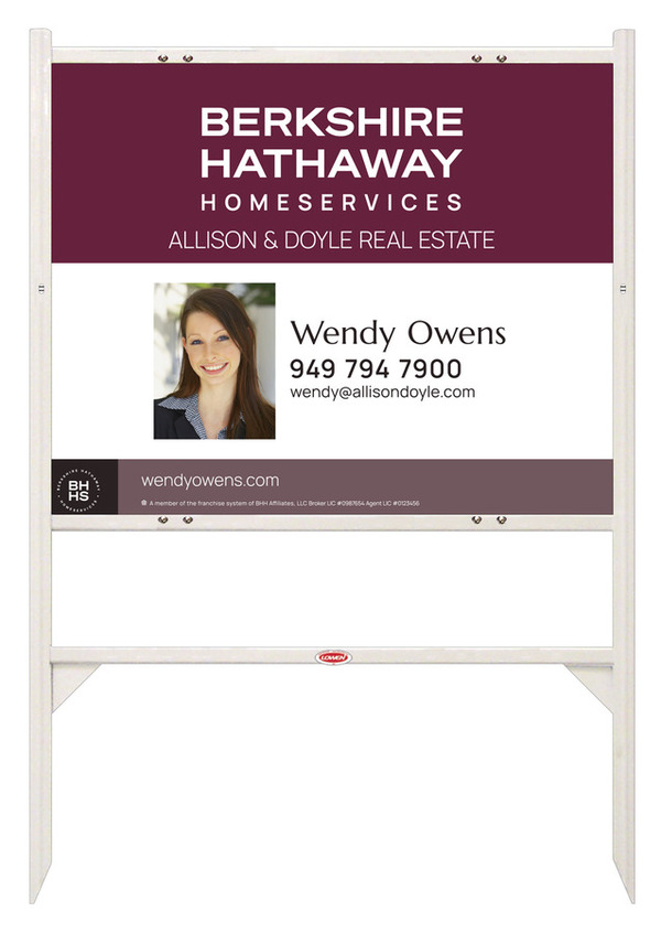 Angle Iron Frame and Agent Photo Sign Panel Unit, 24h x 30w, Steel