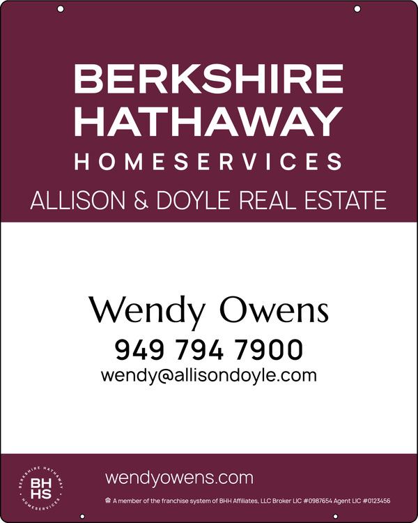 Hanging Agent Sign Panel, 30h x 24w, 3mm Aluminum Composite