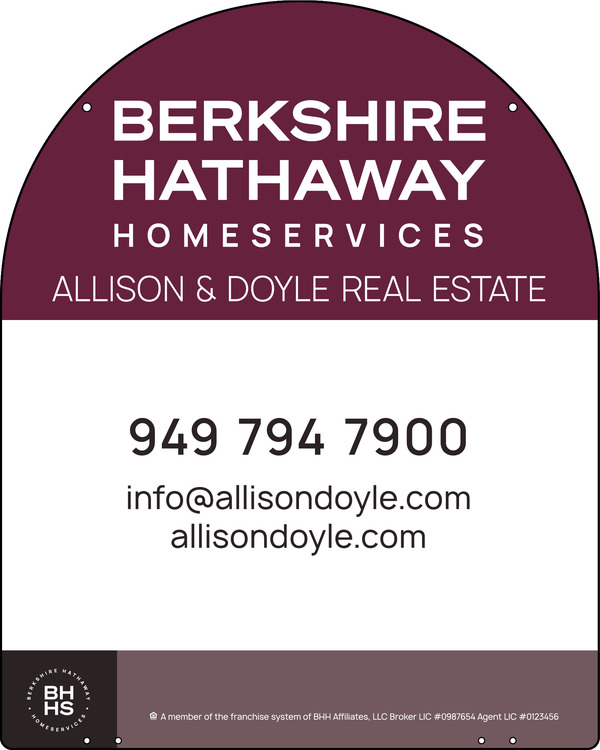 Hanging Arc Top Office Sign Panel, 30h x 24w, 3mm Aluminum Composite