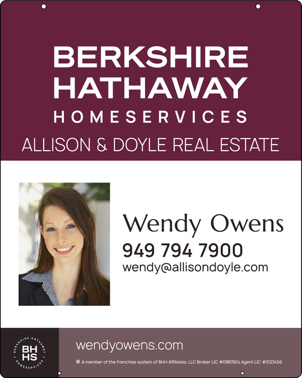 Hanging Agent Photo Sign Panel, 30h x 24w, Steel