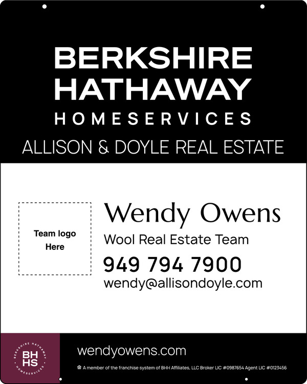 Reflective Hanging Team Logo Sign Panel, 30h x 24w, 3mm Aluminum Composite