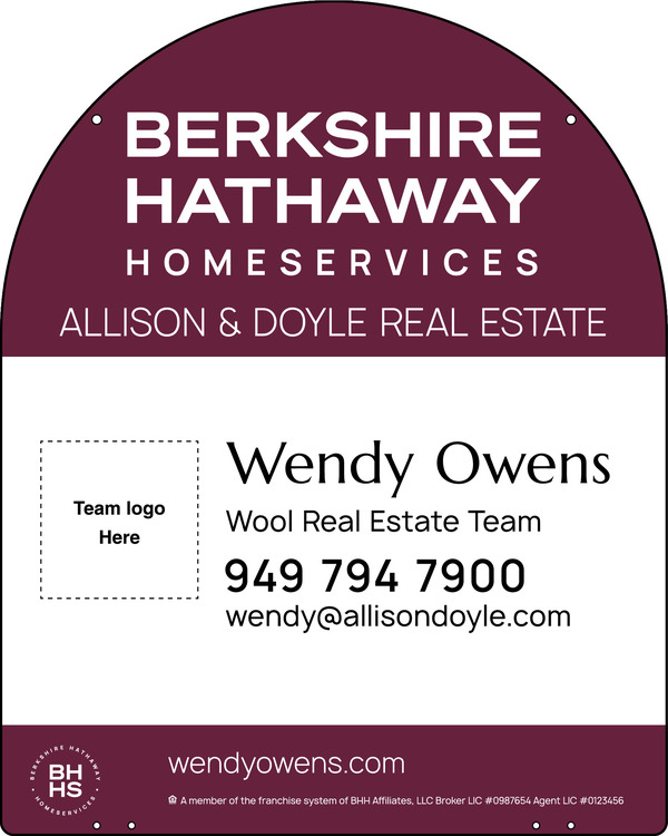 Reflective Hanging Arc Top Team Logo Sign Panel, 30h x 24w, 3mm Aluminum Composite