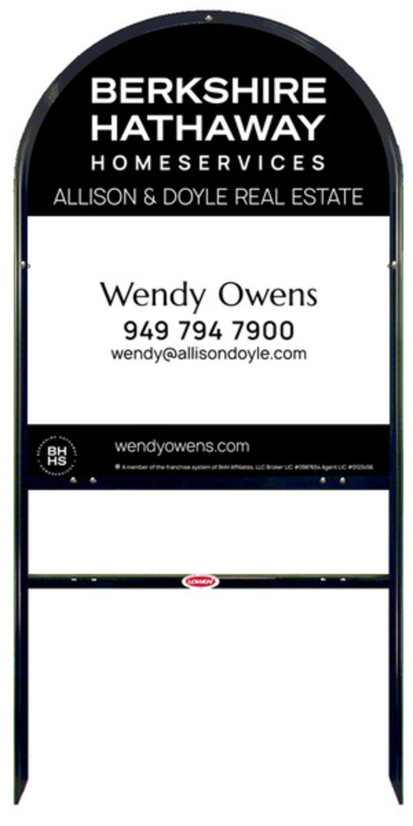 Arc Top Frame w 1 rider inserts and Agent Sign Panel Unit, 30h x 24w, Steel