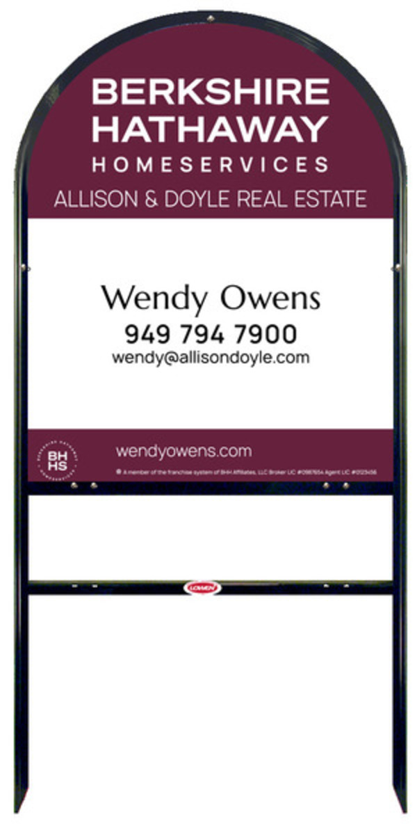 Arc Top Frame w 1 rider inserts and Agent Sign Panel Unit, 30h x 24w, Steel