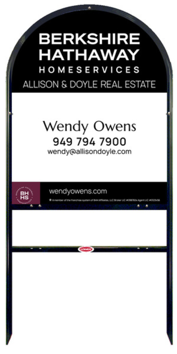 Arc Top Frame w 1 rider inserts and Agent Sign Panel Unit, 30h x 24w, Steel