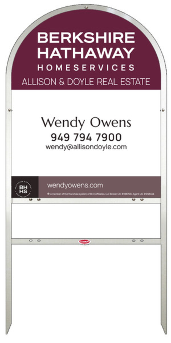 Arc Top Frame w 1 rider inserts and Agent Sign Panel Unit, 30h x 24w, Steel