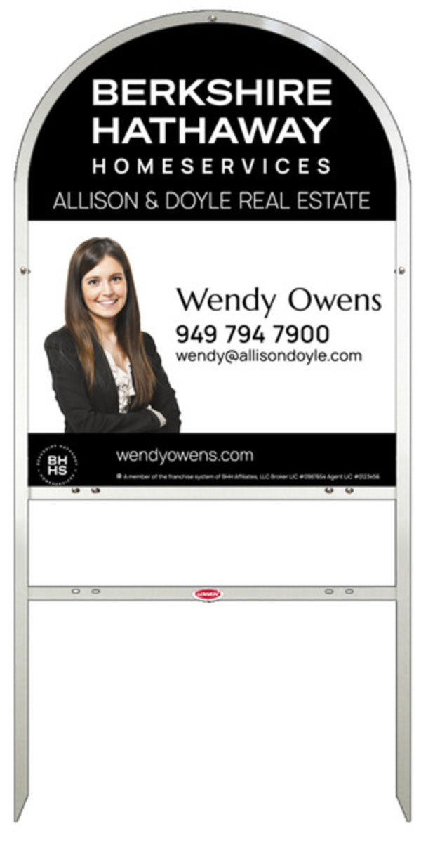 Arc Top Frame w 1 rider inserts and Cut Out Photo Sign Panel Unit, 30h x 24w, Steel