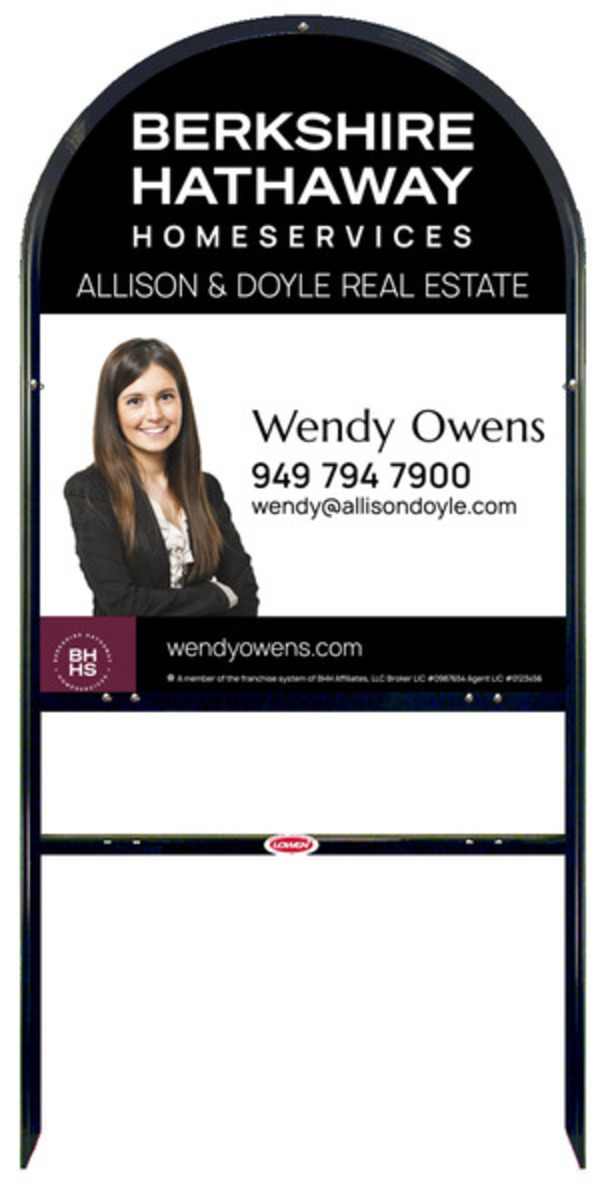 Arc Top Frame w 1 rider inserts and Cut Out Photo Sign Panel Unit, 30h x 24w, Steel