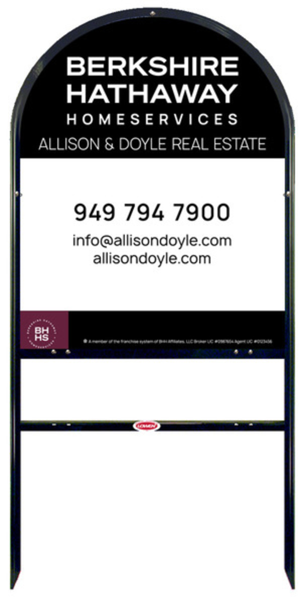 Arc Top Frame w 1 rider inserts and Office Sign Panel Unit, 30h x 24w, Steel