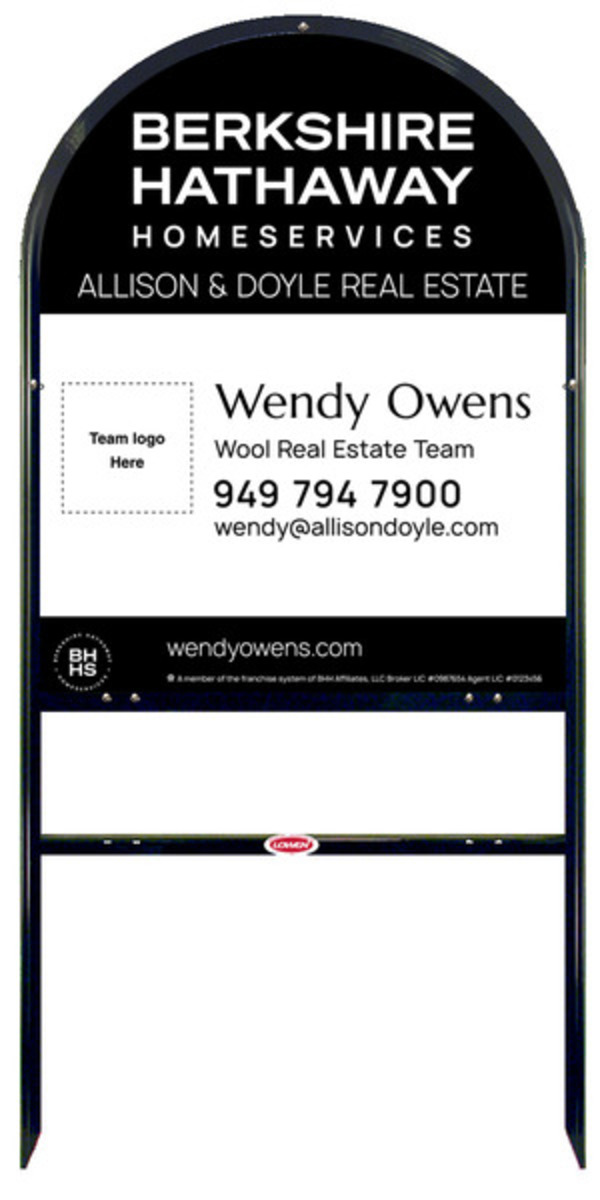 Arc Top Frame w 1 rider inserts and Team Logo Sign Panel Unit, 30h x 24w, Steel