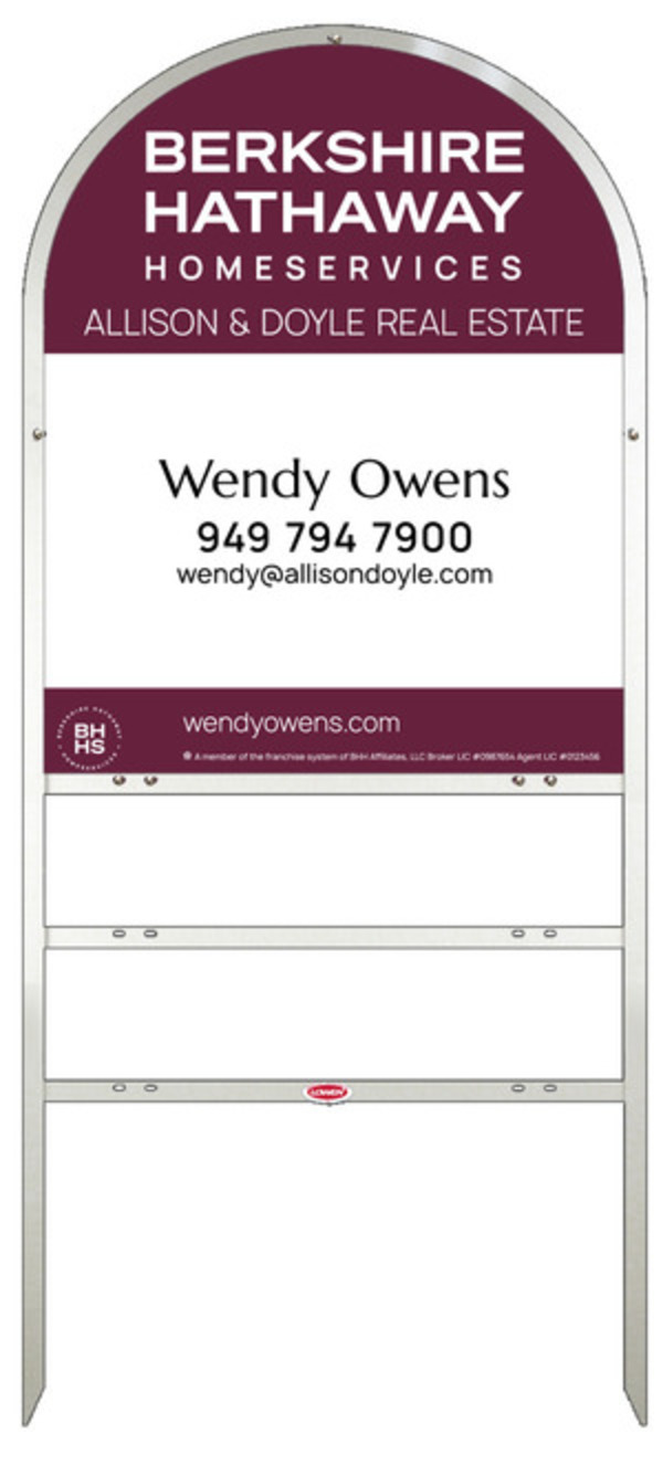 Arc Top Frame w 2 rider inserts and Agent Sign Panel Unit, 30h x 24w, Steel