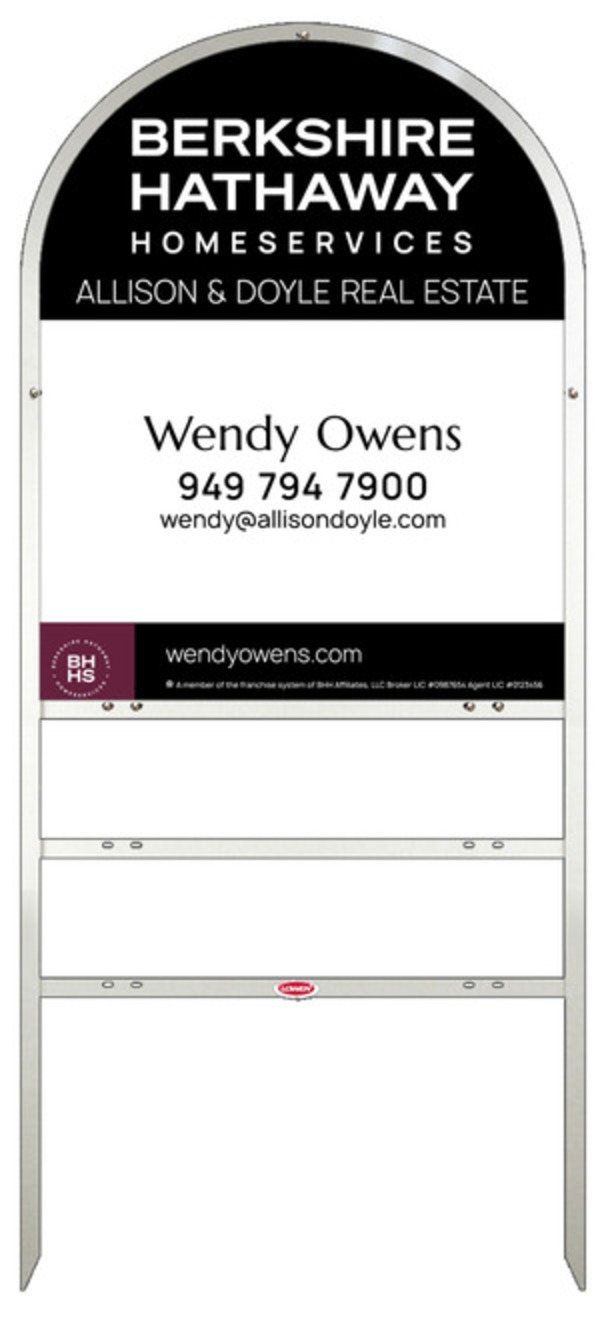 Arc Top Frame w 2 rider inserts and Agent Sign Panel Unit, 30h x 24w, Steel