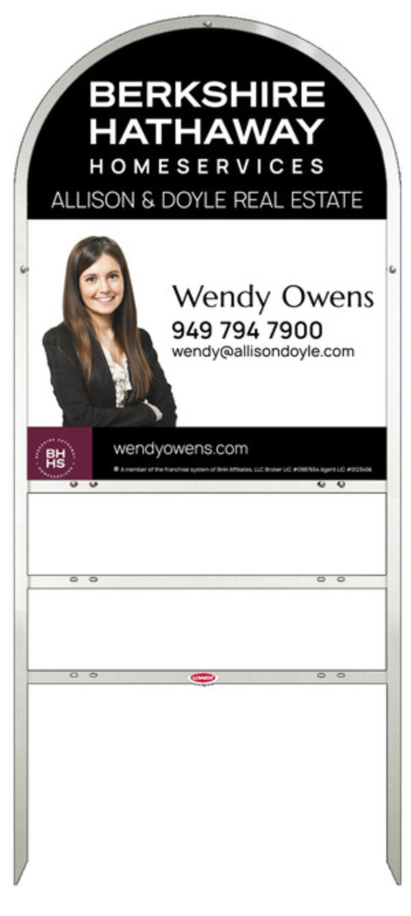 Arc Top Frame w 2 rider inserts and Cut Out Photo Sign Panel Unit, 30h x 24w, Steel