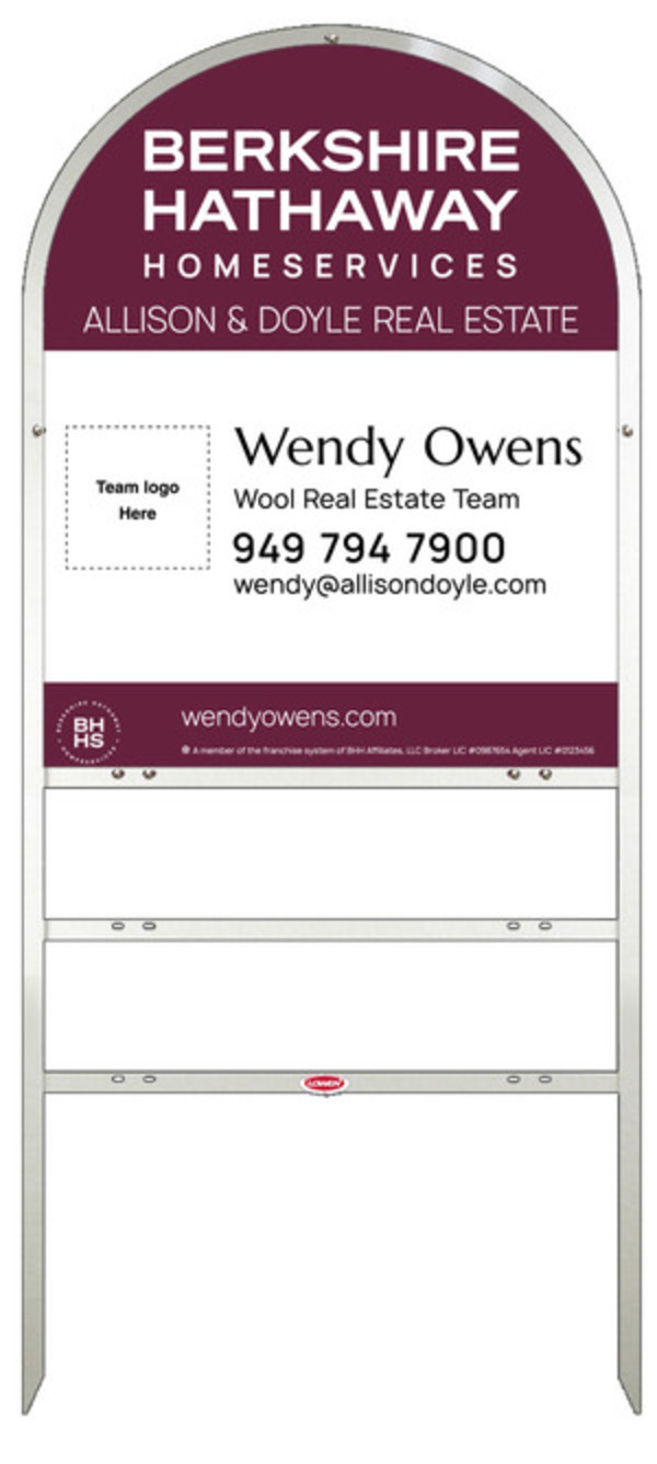 Arc Top Frame w 2 rider inserts and Team Logo Sign Panel Unit, 30h x 24w, Steel