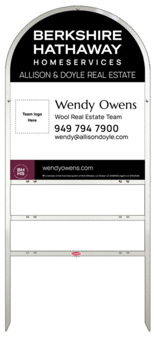 Arc Top Frame w 2 rider inserts and Team Logo Sign Panel Unit, 30h x 24w, Steel