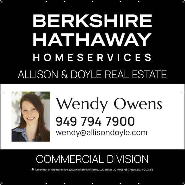 Commercial Division Agent Photo Sign Panel, SF, 48h x 48w, 24 Ga Steel