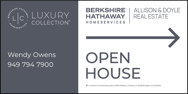 Agent Open House Sign Panel, 12h x 24w, 4mm Corrugated Plastic