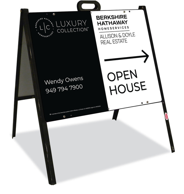 A-Frame and Agent Open House Sign Panel Unit, 18h x 24w, Steel