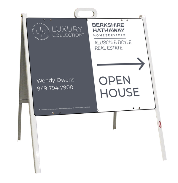 A-Frame and Agent Open House Sign Panel Unit, 18h x 24w, Steel