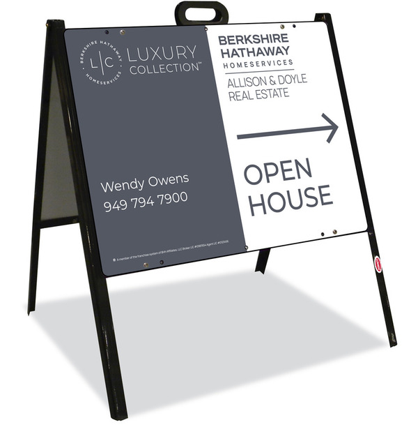 A-Frame and Agent Open House Sign Panel Unit, 18h x 24w, Steel