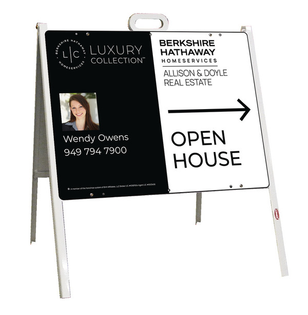 A-Frame and Agent Photo Open House Sign Panel Unit, 18h x 24w, Steel
