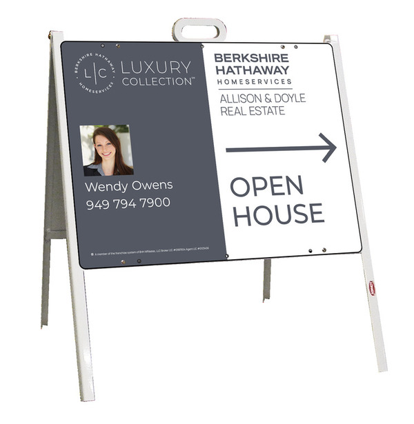 A-Frame and Agent Photo Open House Sign Panel Unit, 18h x 24w, Steel