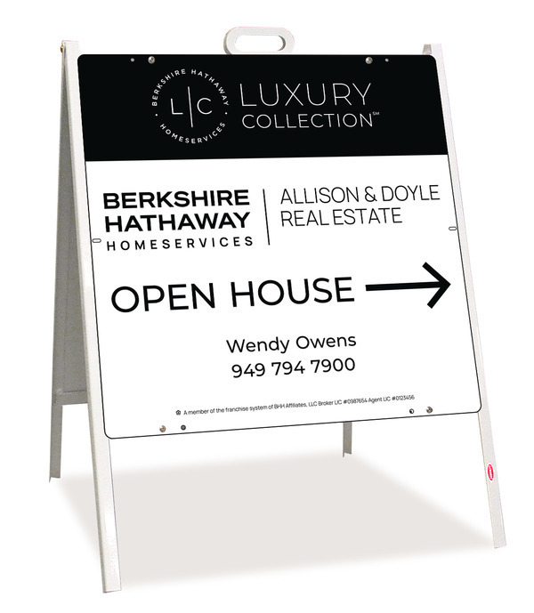 A-Frame and Agent Open House Sign Panel Unit, 24h x 24w, Steel