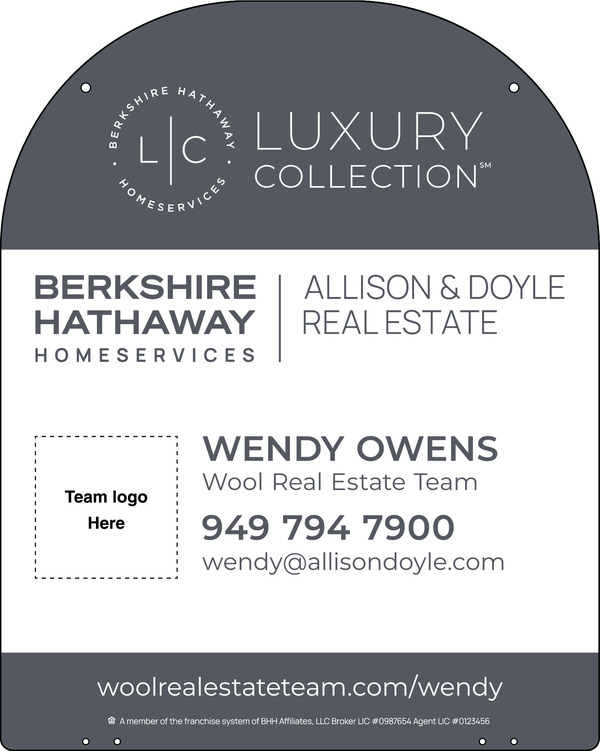 Hanging Yard Arm Dome AgentTeam Logo Sign Panel, 30h x 24w, 3mm Aluminum Composite