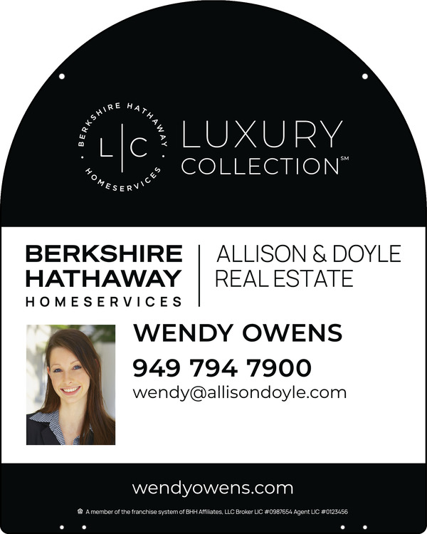 Hanging Arc Top Agent Photo Sign Panel, 30h x 24w, 3mm Aluminum Composite