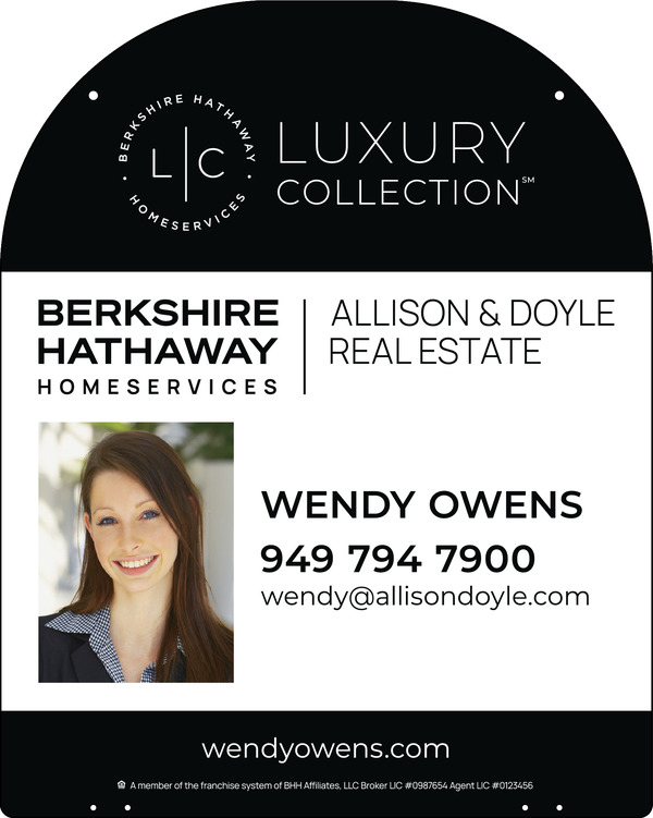 Reflective Hanging Yard Arm Dome Agent Photo Sign Panel, 30h x 24w, 3mm Aluminum Composite