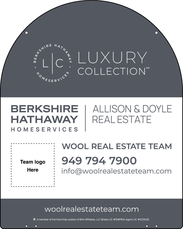 Hanging Yard Arc Top Team Logo Sign Panel, 30h x 24w, 3mm Aluminum Composite