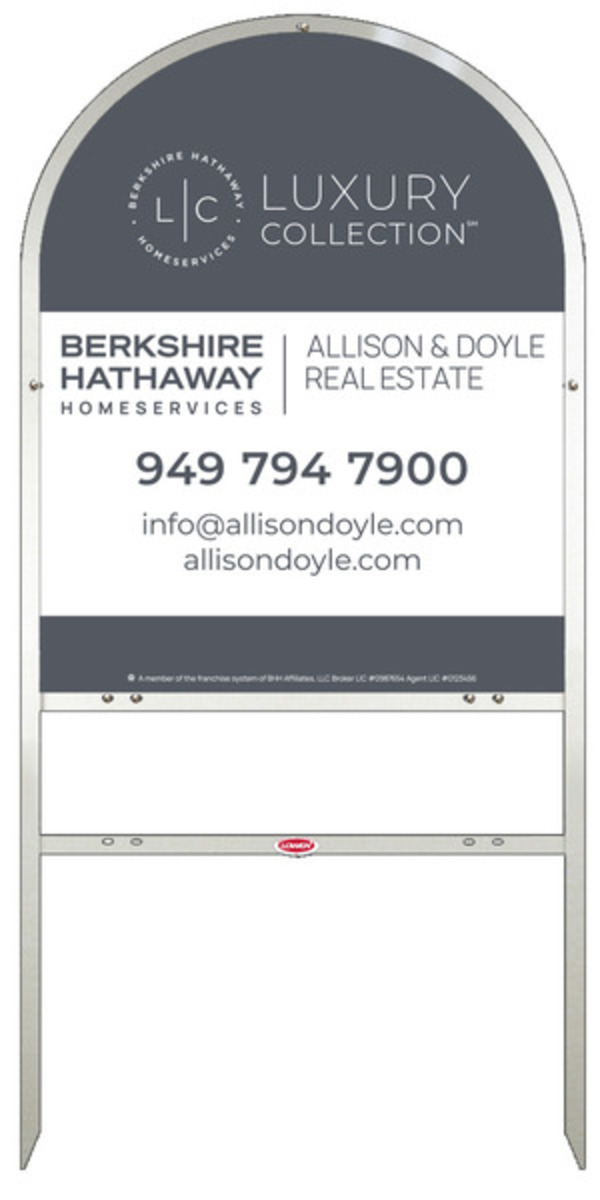 Arc Top Frame w 1 rider inserts and Office Sign Panel Unit, 30h x 24w, Steel