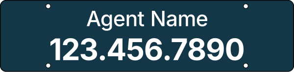 Agent Name Hanging Sign Rider, 6h x 24w, 3MM Aluminum Composite