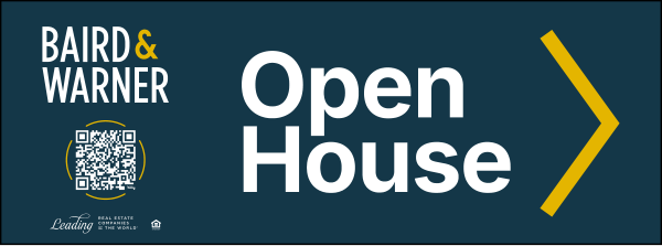 Directional Office Open House Sign Panel, 9h x 24w, 4mm Corrugated