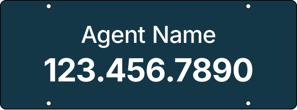 Agent Name Hanging Sign Rider, 9h x 24w, 3MM Aluminum Composite