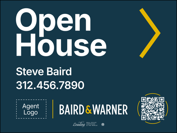 Directional Agent Logo Open House Sign Panel, 18h x 24w, 4mm Corrugated