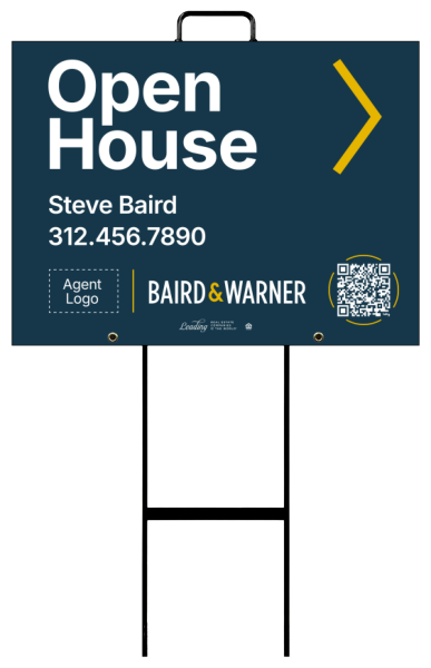 Grab and Go Agent Logo Open House Sign Panel Unit, 18h x 24w, 4mm Corrugated