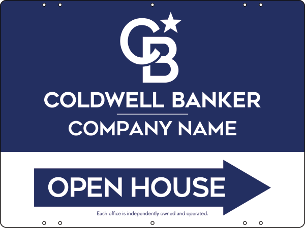 Directional Office Open House Sign Panel, 18h x 24w, Steel