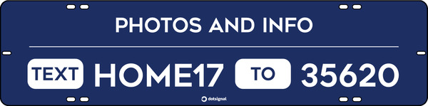 Text Photo and Info Sign Rider, 6h x 24w, Steel