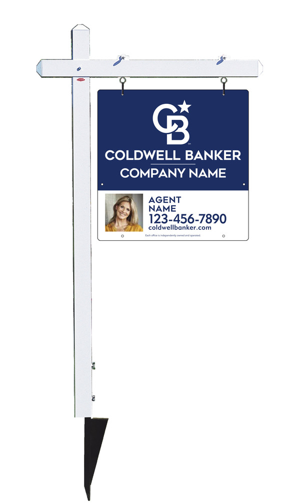 Sign Post and Agent Photo Sign Panel Unit, 24h x 24w, .063 Aluminum