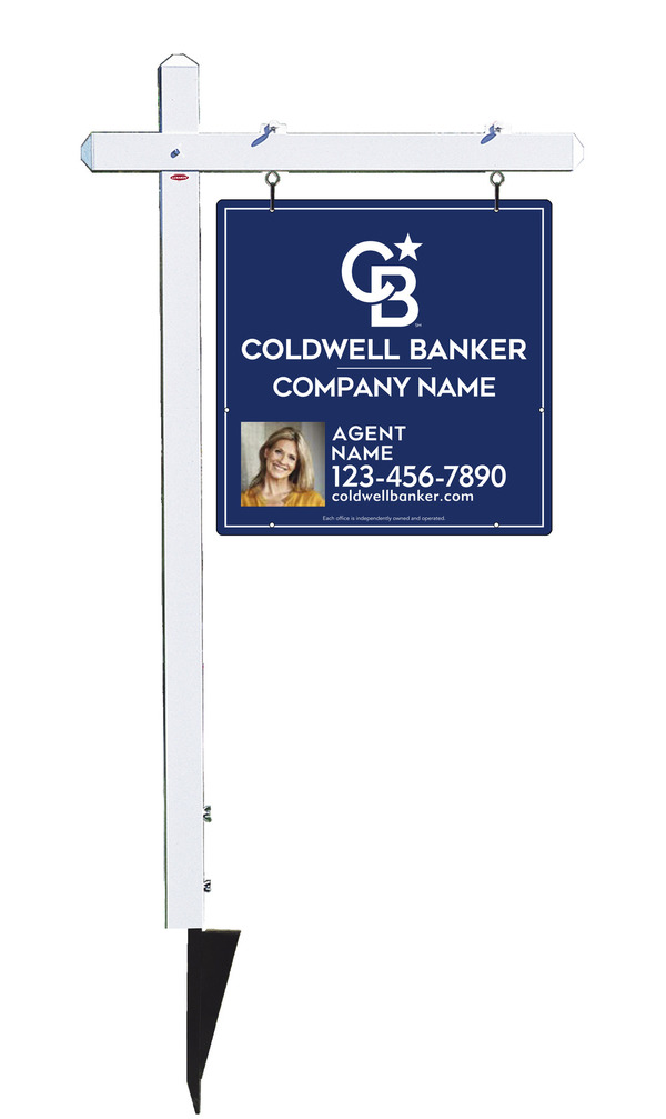 Sign Post and Agent Photo Sign Panel Unit, 24h x 24w, .063 Aluminum