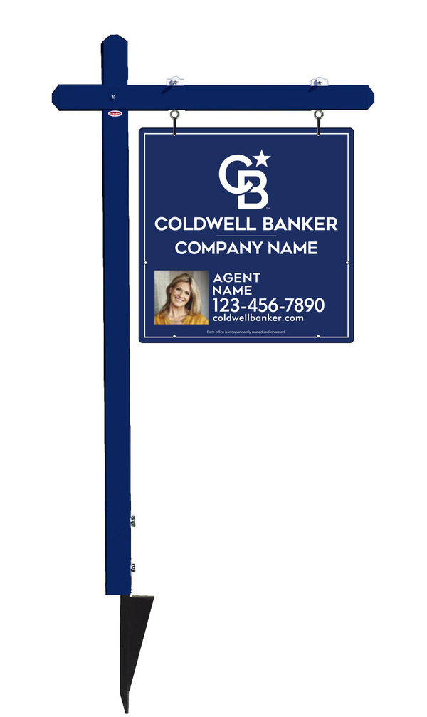 Sign Post and Agent Photo Sign Panel Unit, 24h x 24w, .063 Aluminum