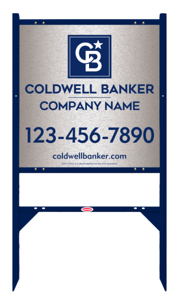 Angle Iron Frame w 2 Rider Inserts and Office Sign Panel Unit, 24h x 24w, Brushed Aluminum Composite