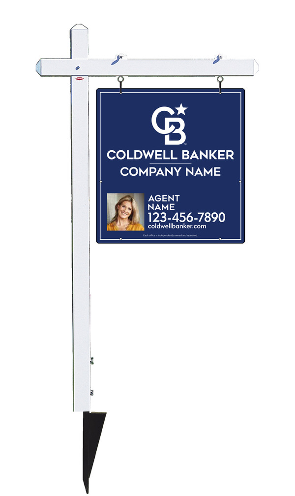 Sign Post and Agent Photo Sign Panel Unit, 25h x 24w, .063 Aluminum