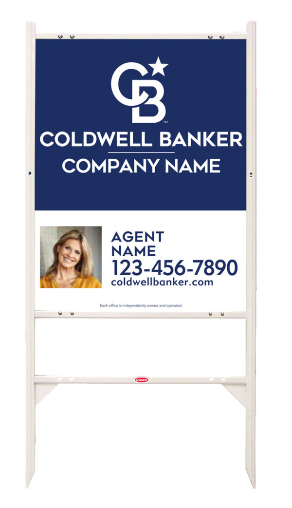 Angle Iron Frame and Agent Photo Sign Panel Unit, 30h x 24w, .040 Aluminum