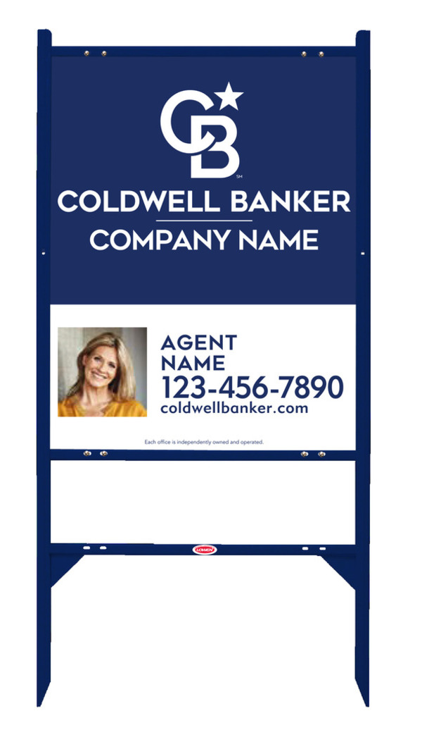 Angle Iron Frame and Agent Photo Sign Panel Unit, 30h x 24w, .040 Aluminum