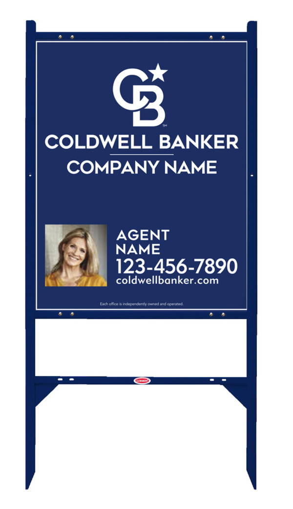 Angle Iron Frame and Agent Photo Sign Panel Unit, 30h x 24w, .040 Aluminum