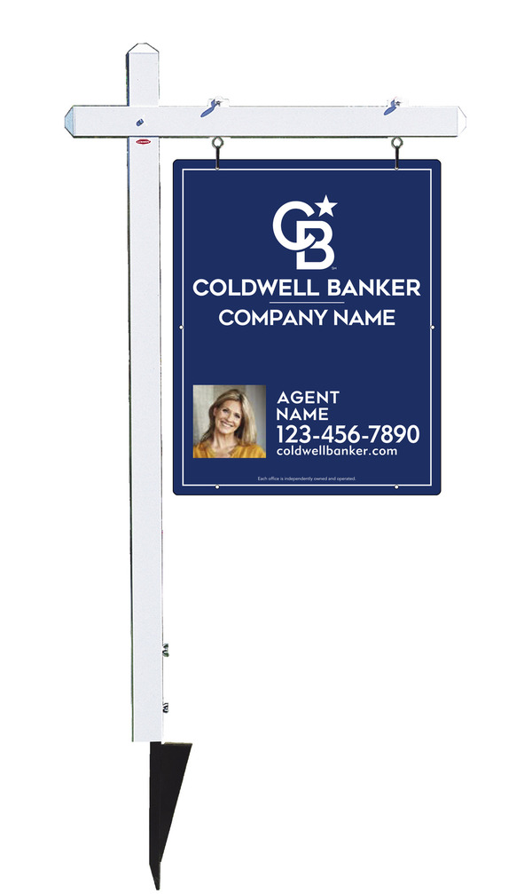 Sign Post and Agent Photo Sign Panel Unit, 30h x 24w, .063 Aluminum