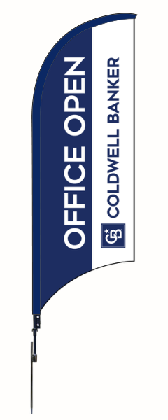 Real Estate OFFICE OPEN FEATHER FLAG AND POLE, 9-foot